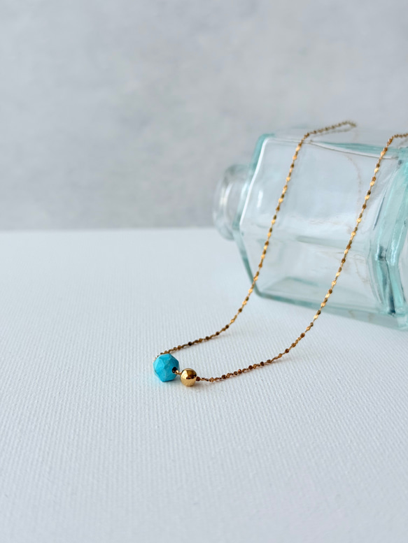 ネックレス】マグネサイトターコイズ ネックレス/夏 ブルー ターコイズ