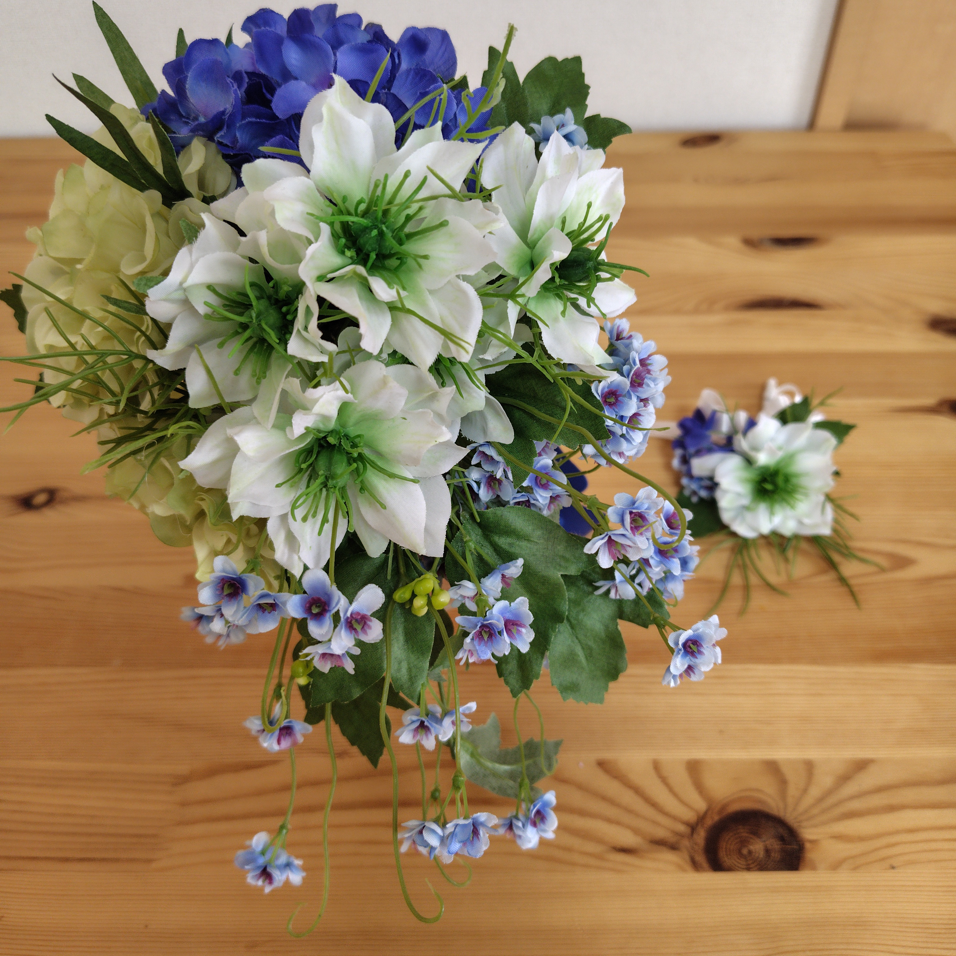 ブルー✖ホワイト　青色ブーケ