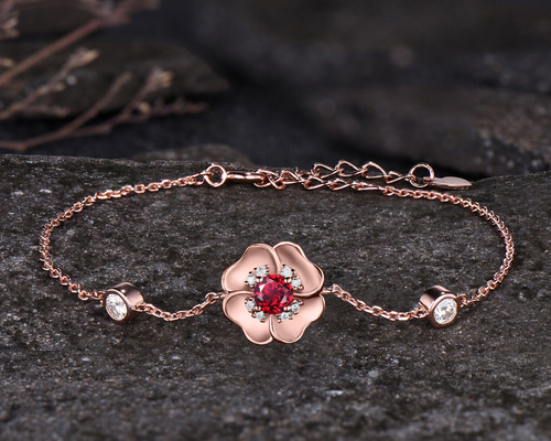 ルビーブレスレット✨ 楽天市場】ルビー 一粒 ブレスレット 棘 バラ あす楽 18金 18K