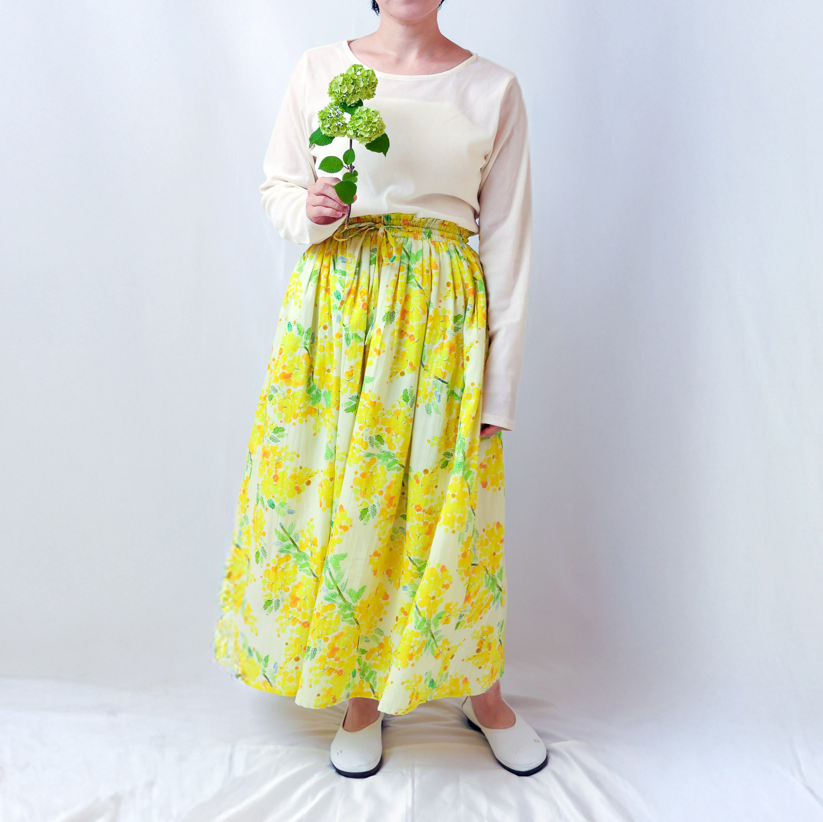 オーガニック・コットンの生地たっぷりスカート ミモザ