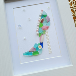 人魚姫～mermaid～≪シーグラスアート≫ A4サイズ パステル