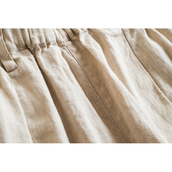 9分丈リネンパンツ　ゴムウエストリネンパンツ　5色　M-Lサイズ　L636 9枚目の画像
