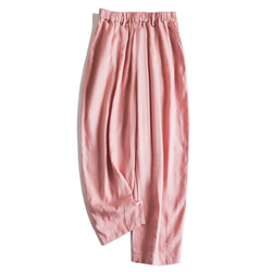 9分丈リネンパンツ　ゴムウエストリネンパンツ　5色　M-Lサイズ　L636 14枚目の画像