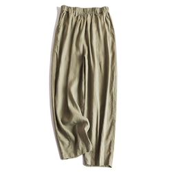 9分丈リネンパンツ　ゴムウエストリネンパンツ　5色　M-Lサイズ　L636 15枚目の画像