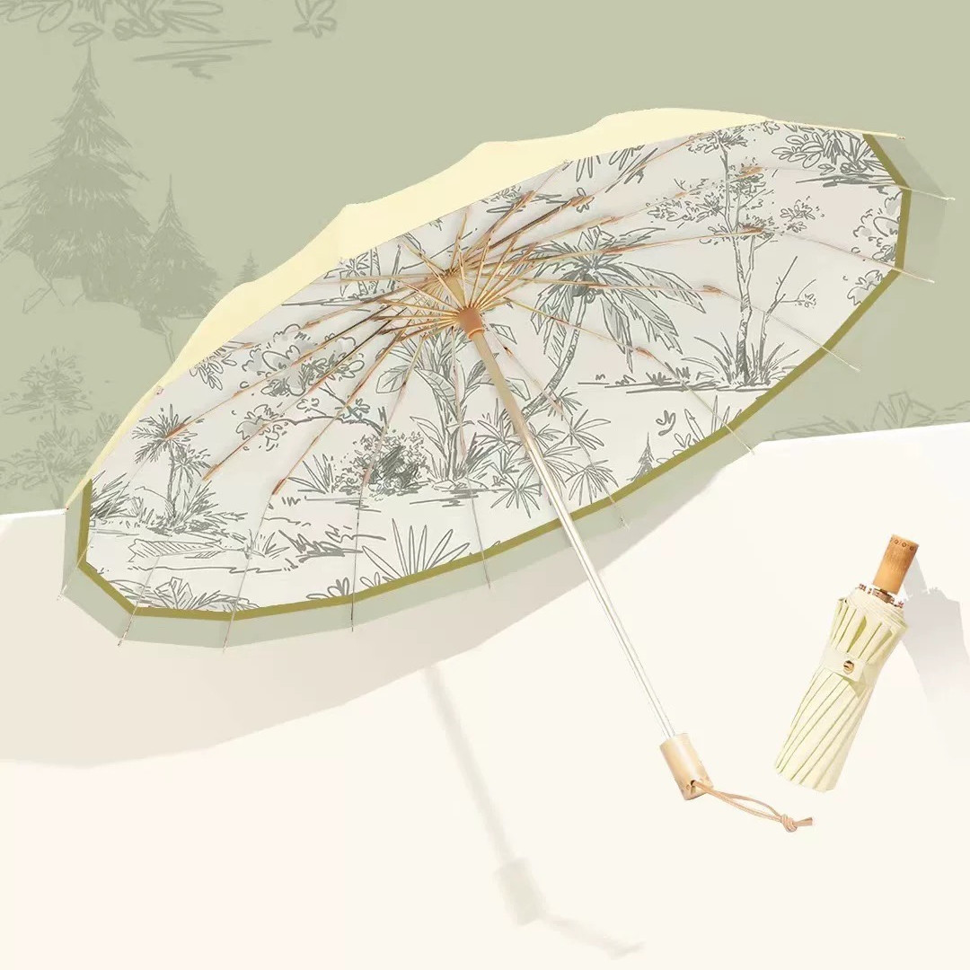 日焼けを防ぎます 晴雨兼用傘 大きい日傘 折り畳み傘16骨