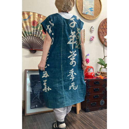 筒がきのワンピース 古布リメイク ワンピース 着物リメイク 順子 通販 