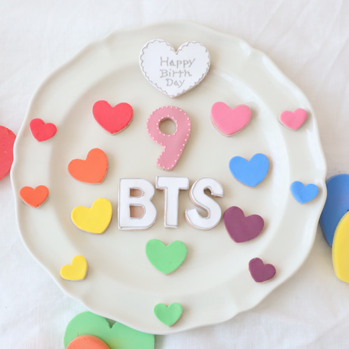 推し活！アイシングクッキー風♡アルファベット＆ナンバー＆型♪ケーキ