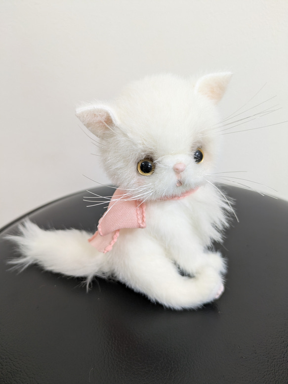 ぬいぐるみ☆白猫ちゃん☆ピンクリボン ぬいぐるみ オハナ 通販