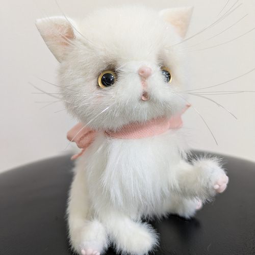 ぬいぐるみ☆白猫ちゃん☆ピンクリボン ぬいぐるみ オハナ 通販