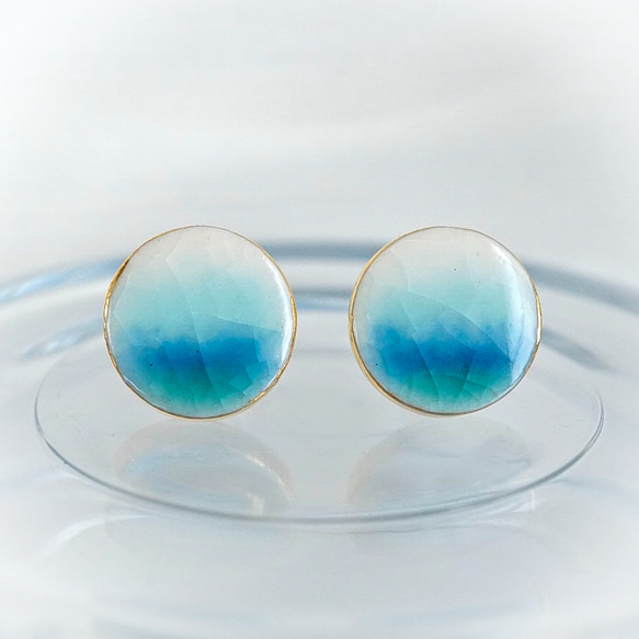 受注制作】〈九谷焼〉ループ(color/霖雨のあと) ピアス/イヤリング