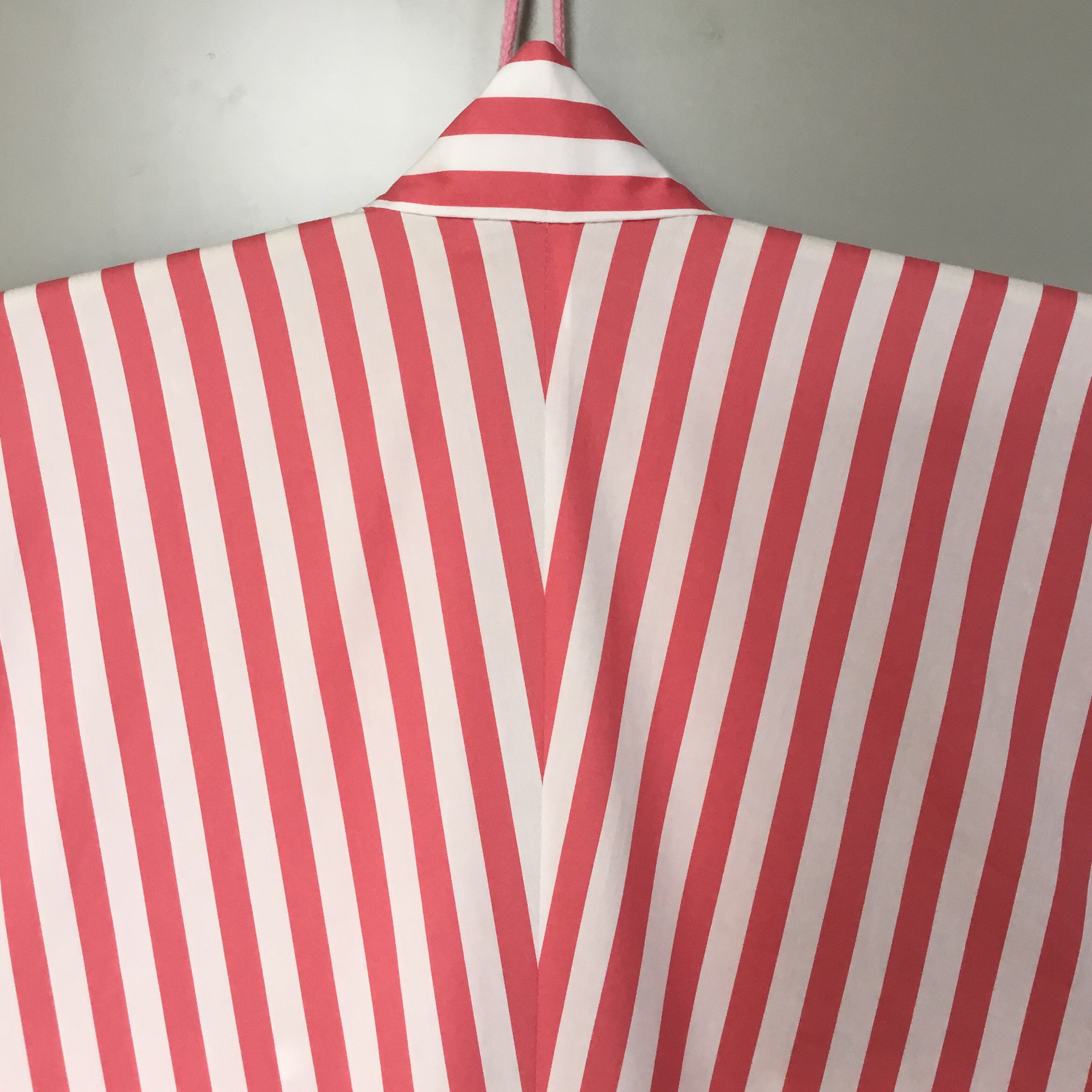 「コンセプトきもの　斜衣。」　ローズピンク・ストライプ・ロング　創作着物