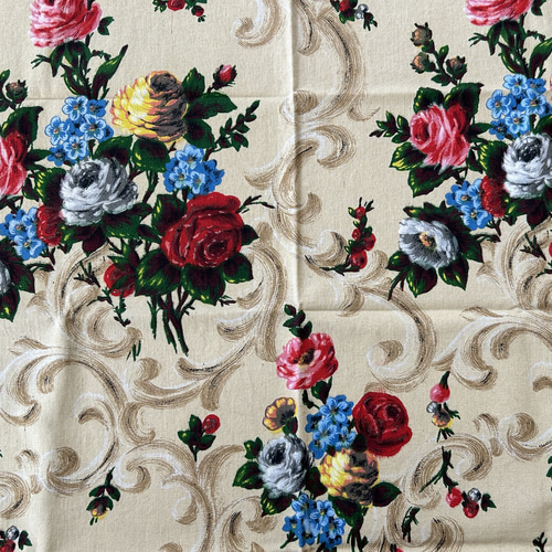 フランスアンティーク GRAND TEINT LAVABLE PARIS VICTORIA 花柄
