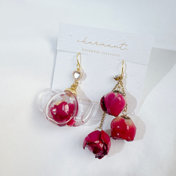 ぷっくりいちごピアス⟡.· セール】jolie minette/ゆらゆら いちご お花 デザイン ピアス