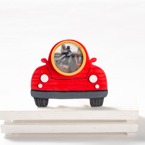 父の日ギフトにぴったり】車モチーフの木製フォトフレーム｜写真セット