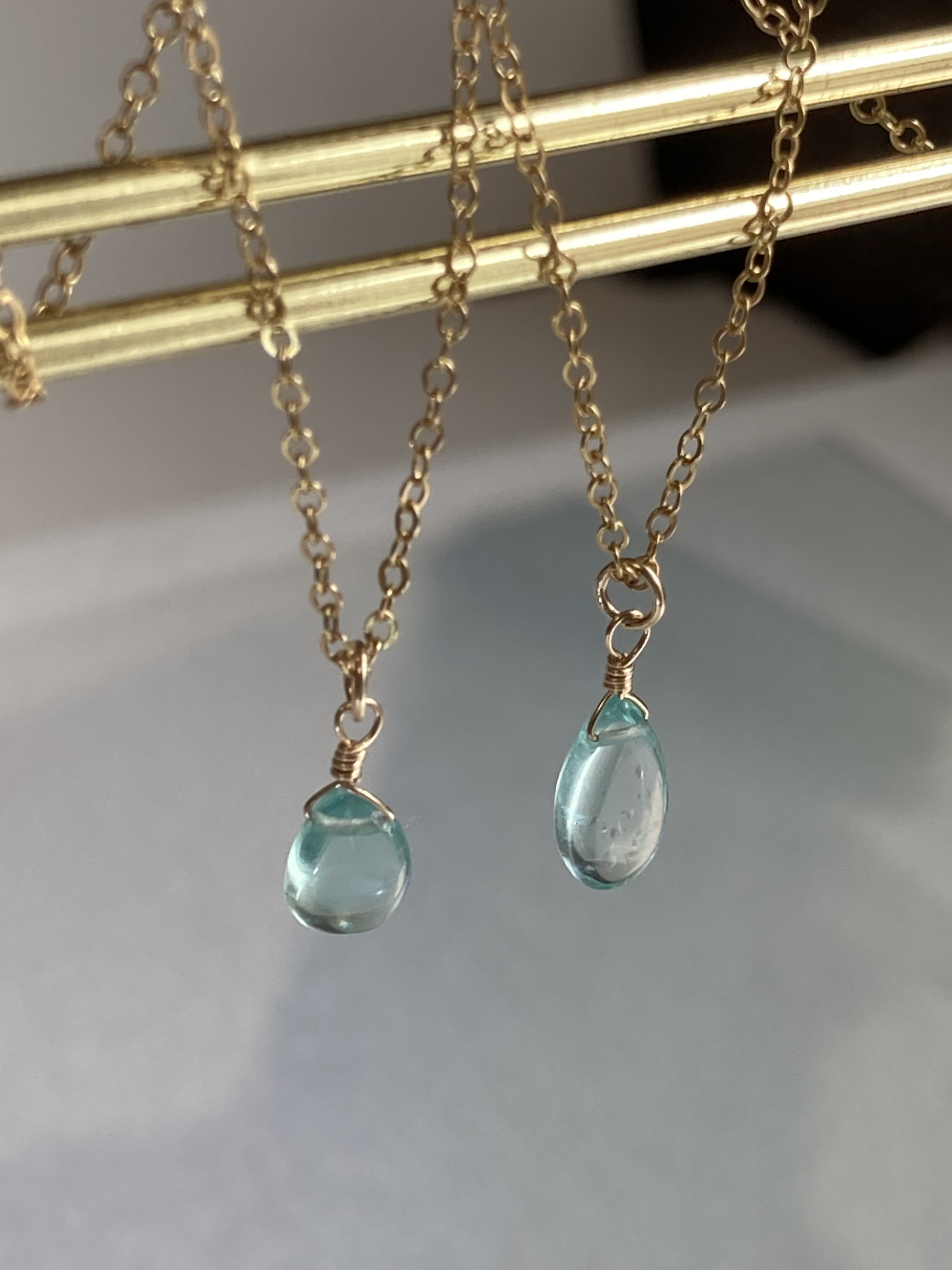 お得なセット 涼やかに波間に溶ける青 14kgfアクアブルーのアパタイトピアス、ネックレス ひんやりセット2025