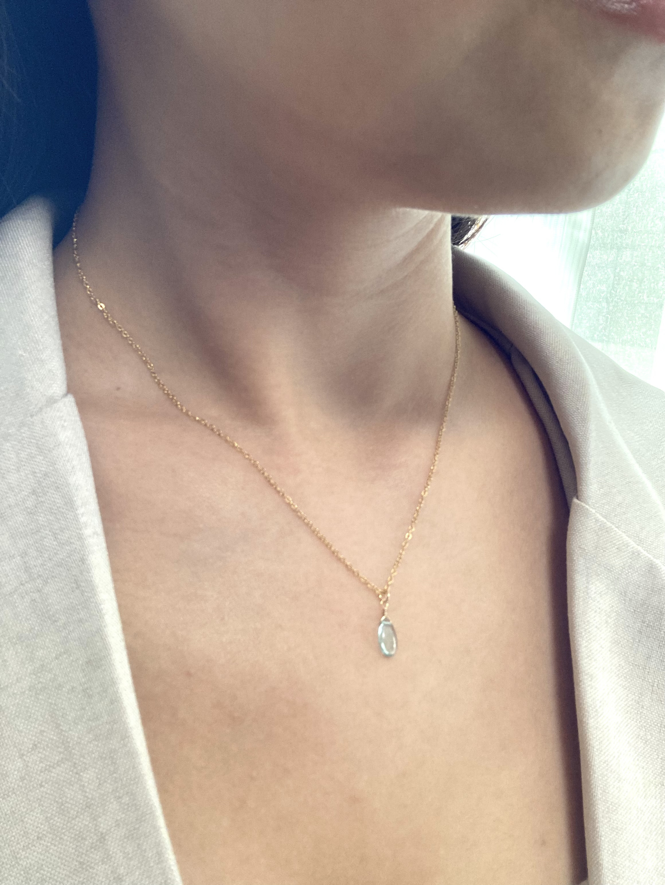 お得なセット 涼やかに波間に溶ける青 14kgfアクアブルーのアパタイトピアス、ネックレス ひんやりセット2025