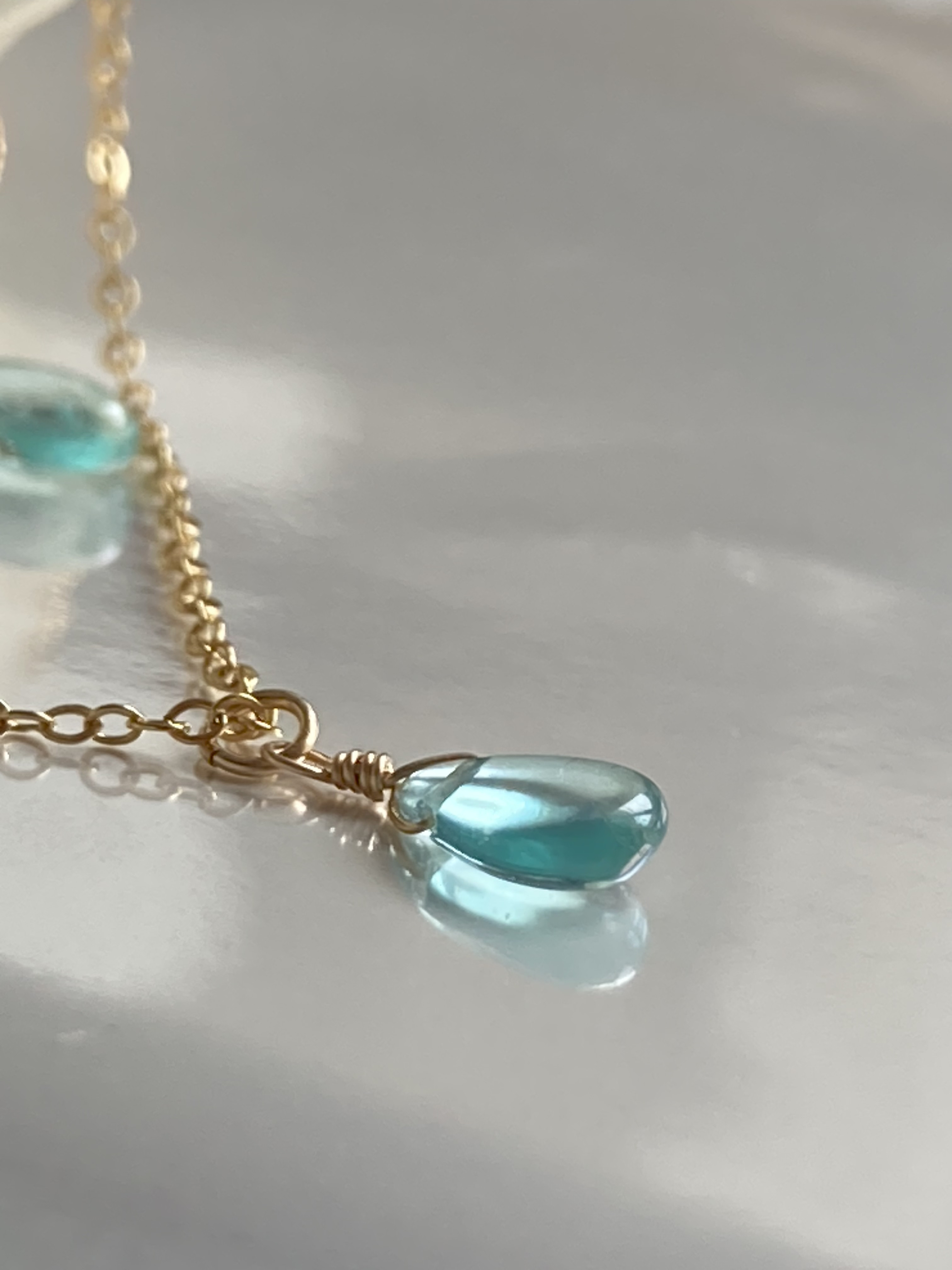 お得なセット 涼やかに波間に溶ける青 14kgfアクアブルーのアパタイトピアス、ネックレス ひんやりセット2025