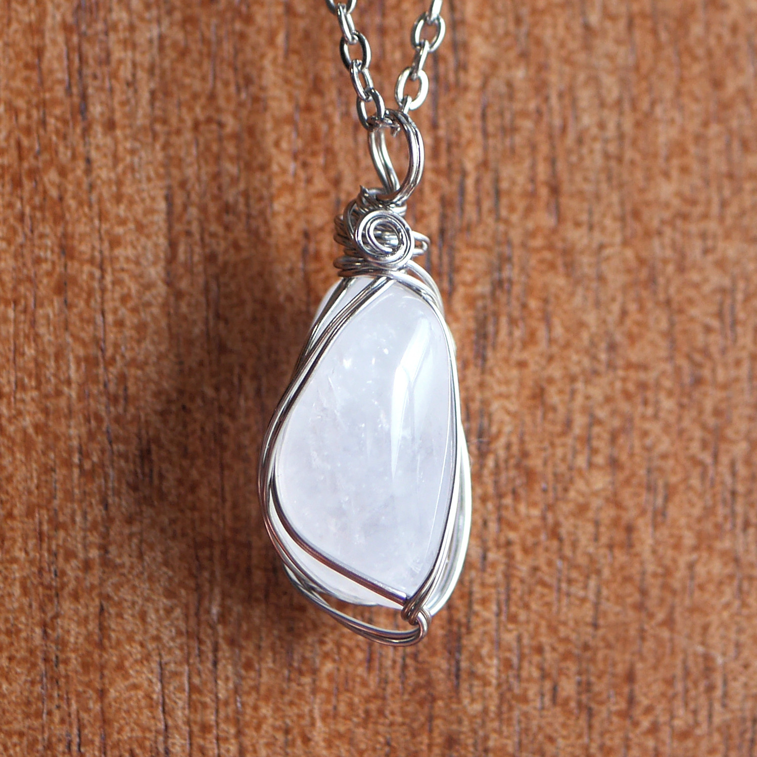 ワイヤー巻き☆宝石質 シルキー ペタライト_220695 ネックレス