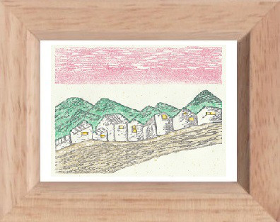 小さな額絵・里の風景/920 版画 hiro 通販 19346676｜Creema(クリーマ