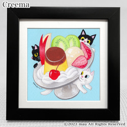 絵画。原画【猫ちゃんは鳥と一緒にお菓子を楽しく食べます】 efe7b740ae9bc8a.jpg