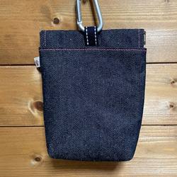 小型犬用　デニムと撥水帆布の消臭マナーポーチ　ピンク 3枚目の画像