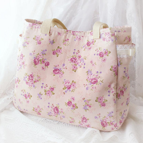 イパニマ トートバッグ 花柄 ピンク レース かわいい ベトナム イパニマ トートバッグ 花柄 ピンク レース かわいい ベトナム