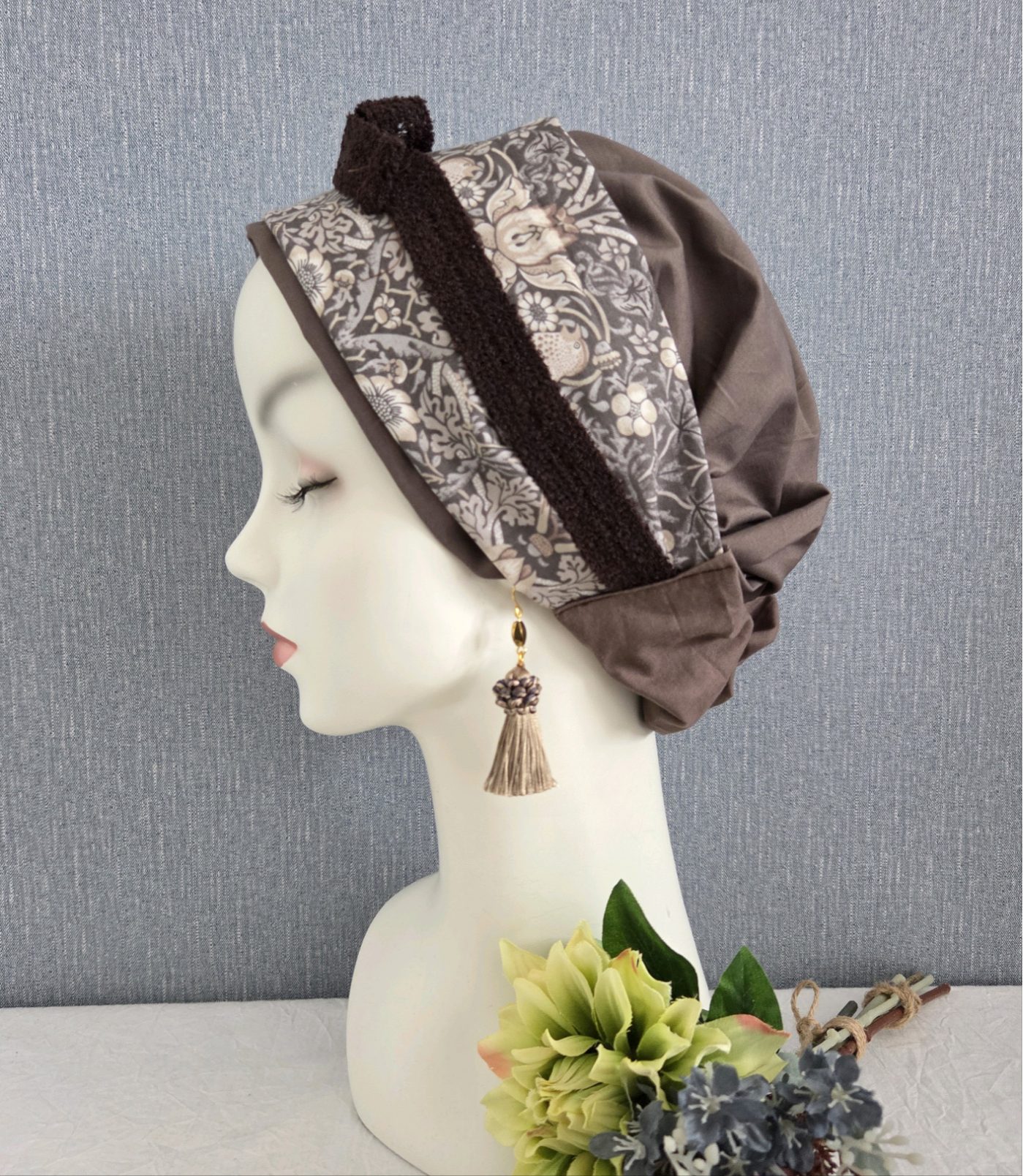 new【ウイリアムモリス】帽子にもなるヘアターバン