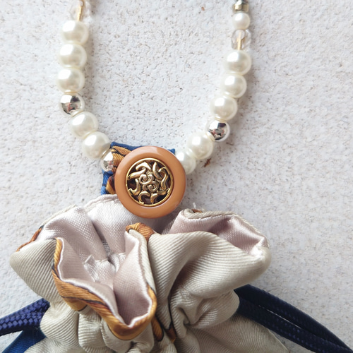 ヴィンテージスカーフ ミニ巾着バッグチャーム（NV） 巾着袋 tty 通販