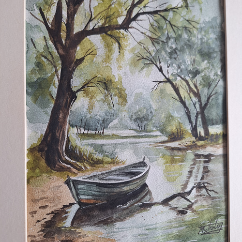 水彩画 静寂な刻 絵画 makochin 通販 19347442｜Creema(クリーマ)