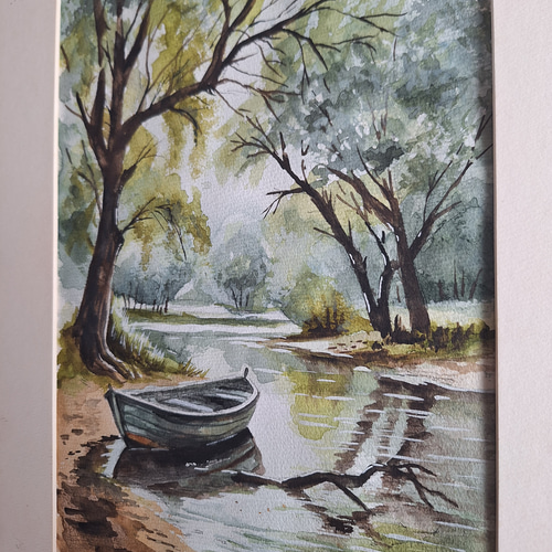 水彩画　limone 水彩画 静寂な刻 絵画 makochin 通販 19347442｜Creema(クリーマ)