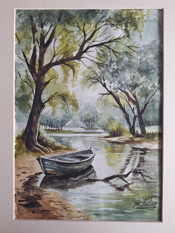 水彩画 静寂な刻 絵画 makochin 通販 19347442｜Creema(クリーマ)