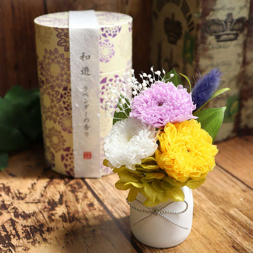 喪中見舞い 仏花 ミニ仏壇 お悔やみ 初盆 お供え 線香 セット