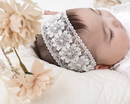 レースヘアバンド 【LF】ベビーヘアバンド 赤ちゃん ひな祭り 節句