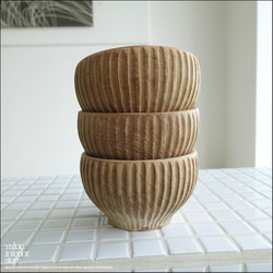 チーク無垢材 お椀/N11cm 小鉢 サラダボウル 丸小鉢 ご飯茶碗 飯碗 木製食器 木の食器 アウトドア食器 3枚目の画像