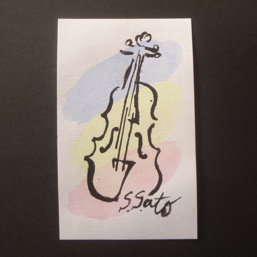 バイオリン 』 イラスト 絵画 楽器 アクリル絵具 アート イラスト 佐藤