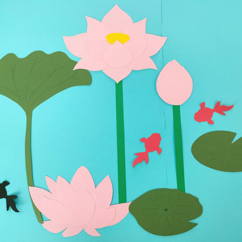 手作り　扇の花飾り　睡蓮A kimie gangi お花紙 工作 睡蓮の作り方（早送り 解説なし