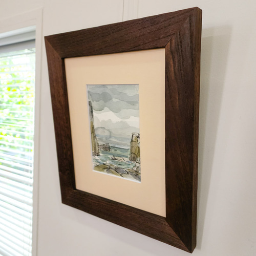 三浦市北条湾( 水彩画 額装済み) 三浦市北条湾( 水彩画 額装済み)