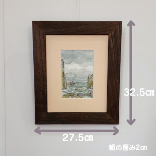 福井県】東尋坊 稲澤廣明水彩画【送料無料】 絵画 アトリエ