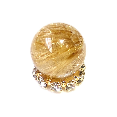 ギラギラ輝くキャッツアイルチル クォーツ 8ミリ 1粒売り 金銭運を呼ぶ