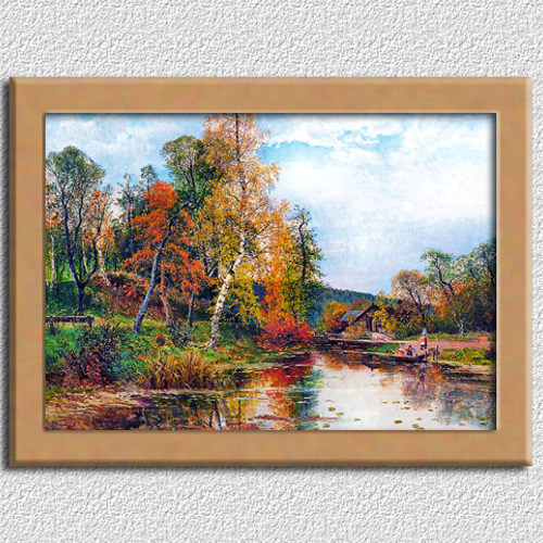 公園の風景画 A4 スウェーデンのアート 絵画 ARTE 通販 19348046