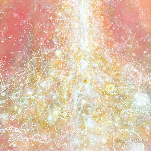 抽象アクリル画 多色使い 大きめ 抽象画☆Pillar of Light－躍動する愛のエネルギー☆アクリル画