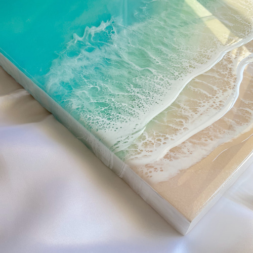 レジンアート 2連パネル ウェットサンドシリーズ 海アート オーシャン