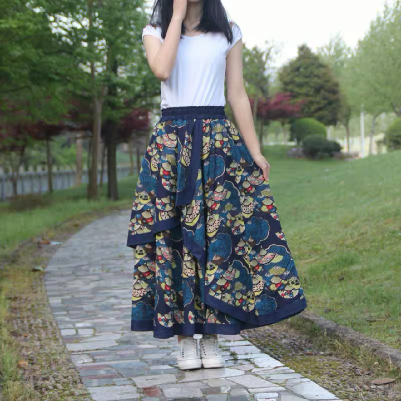 夏色新作2025、ロングスカート、春スカート、夏スカート、秋スカート