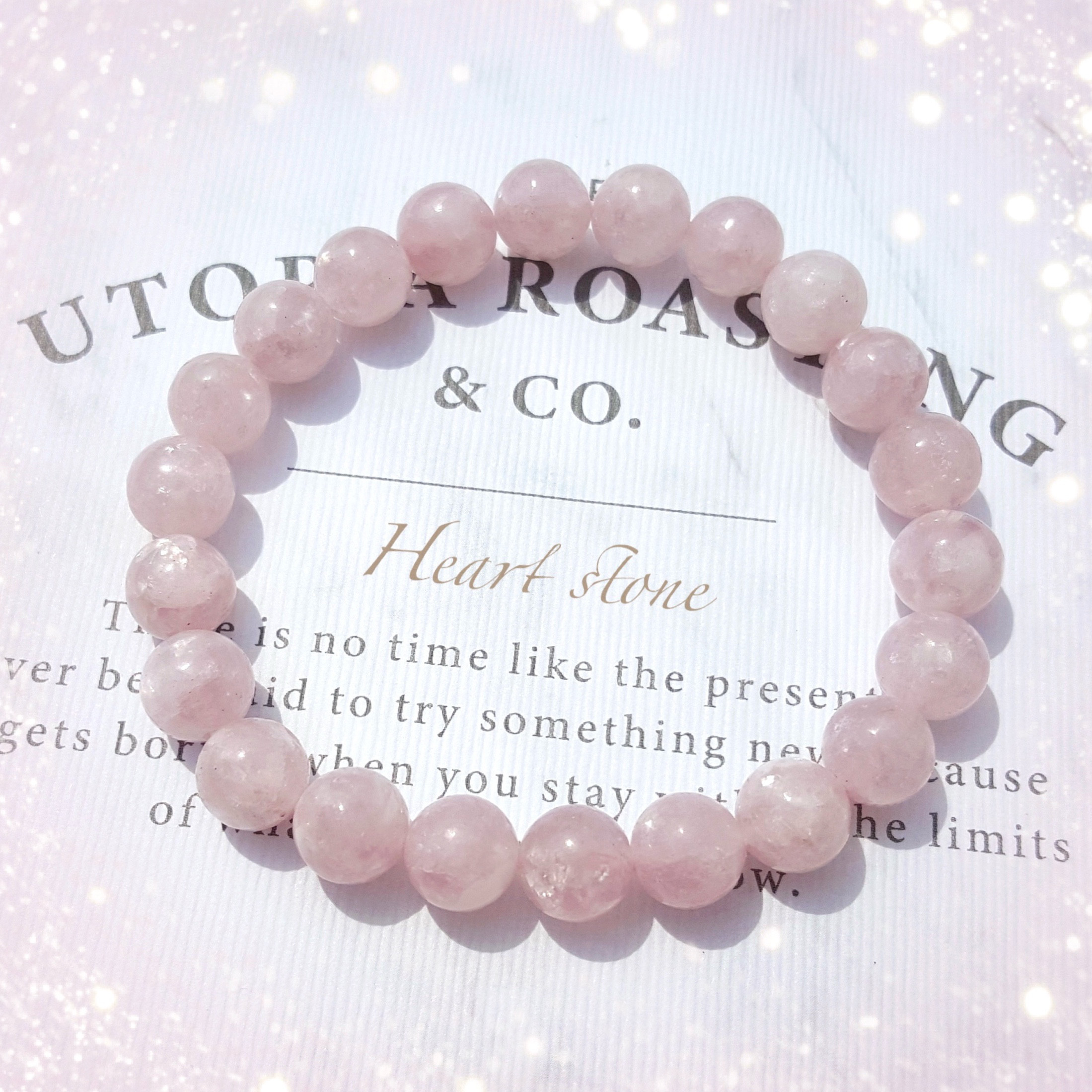 ぬくもりの羽根♪ピンクレピドライトの天然石ブレスレット