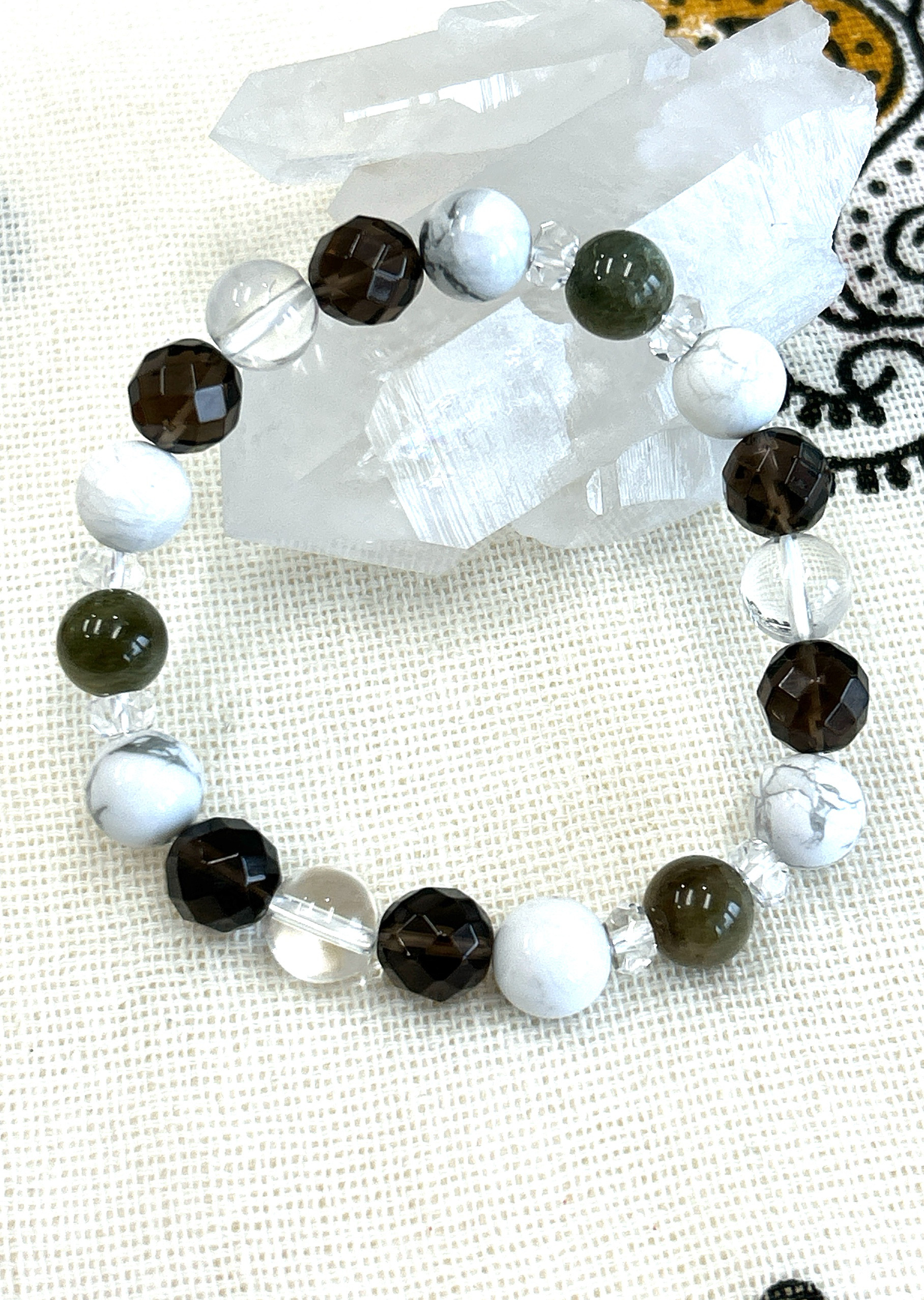 【メンズサイズ♪１０月誕生石】心身の強化♪六芒星天然石ブレスレット♪送料無料♪