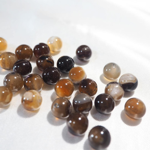 ブラウンアゲート 茶瑪瑙 1連 大粒 茶瑪瑙 ブラウンアゲート大粒 1連