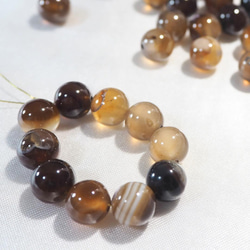 コーヒーストライプアゲート【8mm10粒】天然石　ビーズ　瑪瑙 2枚目の画像