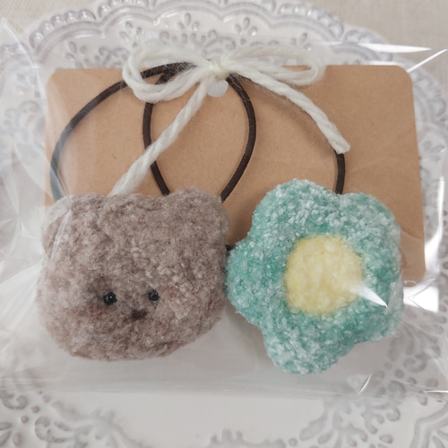 くま様ご確認用☆ハンドメイド　ヘアゴム くまの編みぐるみヘアゴム | ハンドメイド雑貨店 ゆめばこ