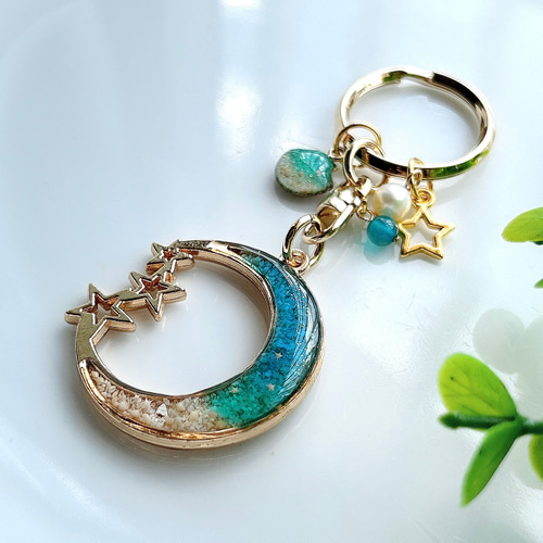 沖縄】海のキーホルダー 星砂入り キーホルダー kukaru 通販