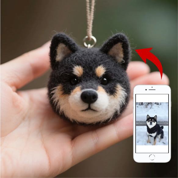 羊毛フェルト　ʕ•ᴥ•ʔ柴柴ʕ•ᴥ•ʔ Yahoo!オークション - 羊毛フェルト 柴犬 豆柴 黒柴 唐草模様 犬